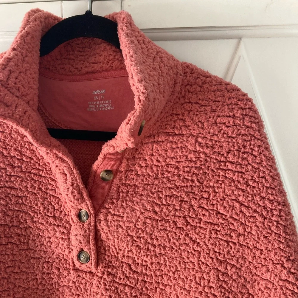 AERIE | Cloud Oversized Sherpa Pullover With Pockets - Picture 4 of 4
